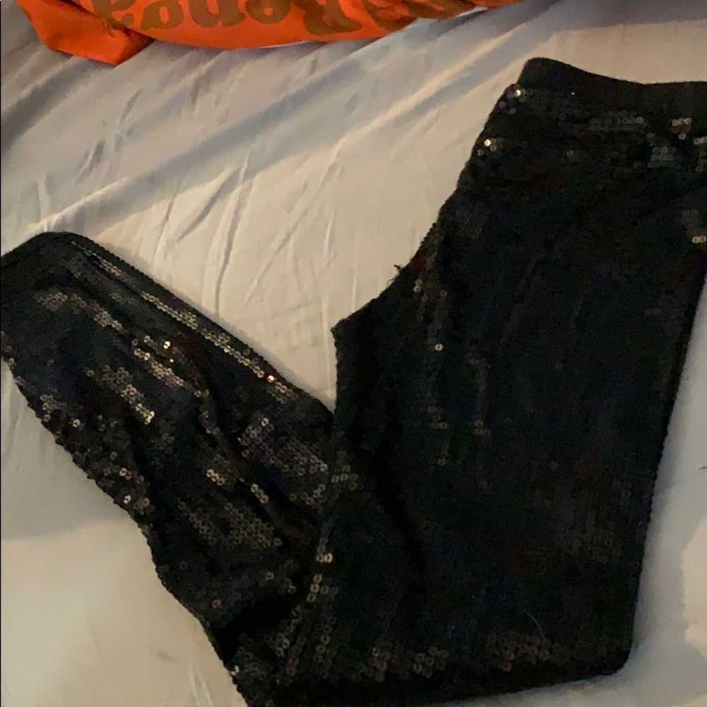 Black sequin leggings